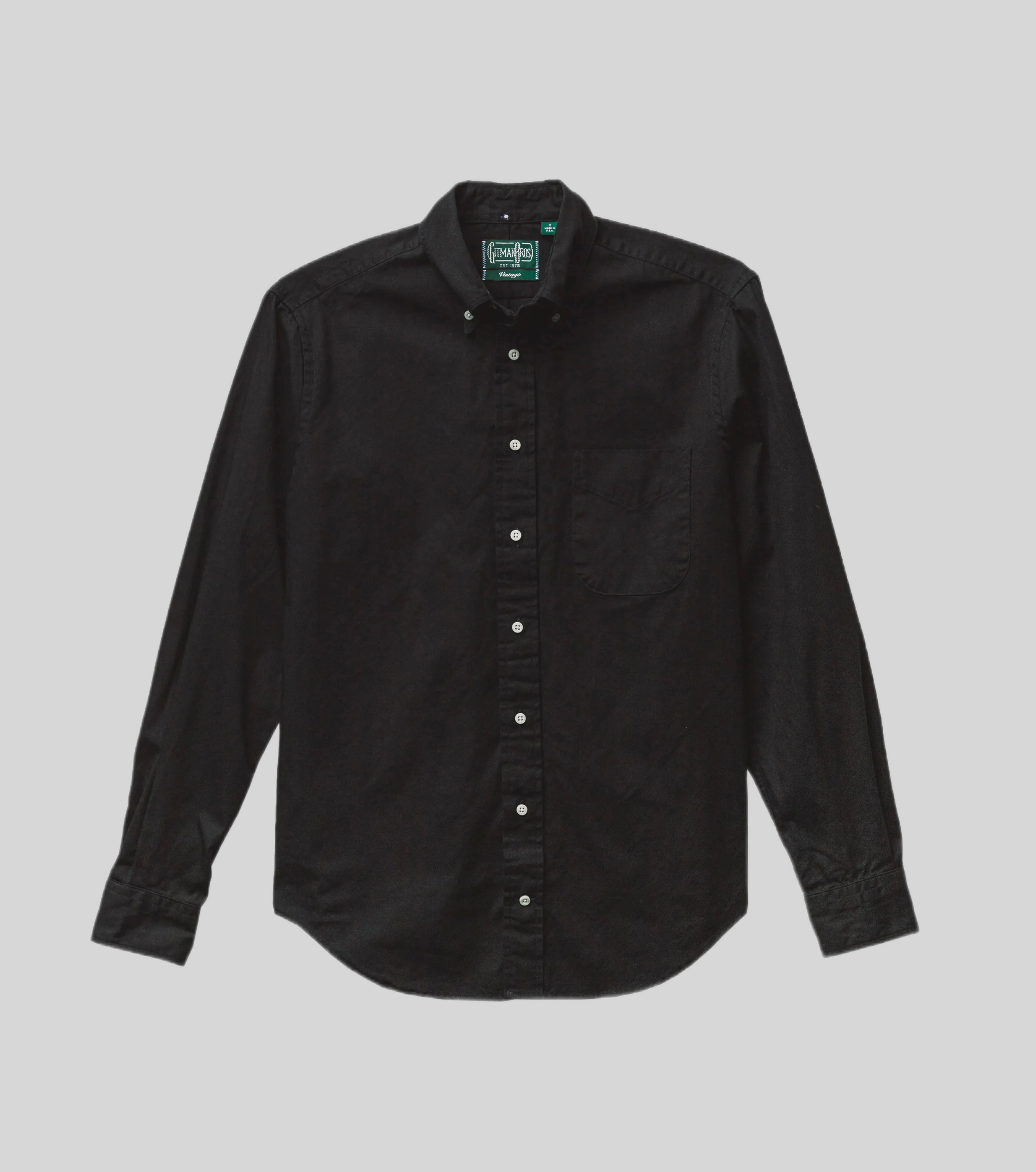 Black Overdye Oxford Shirt